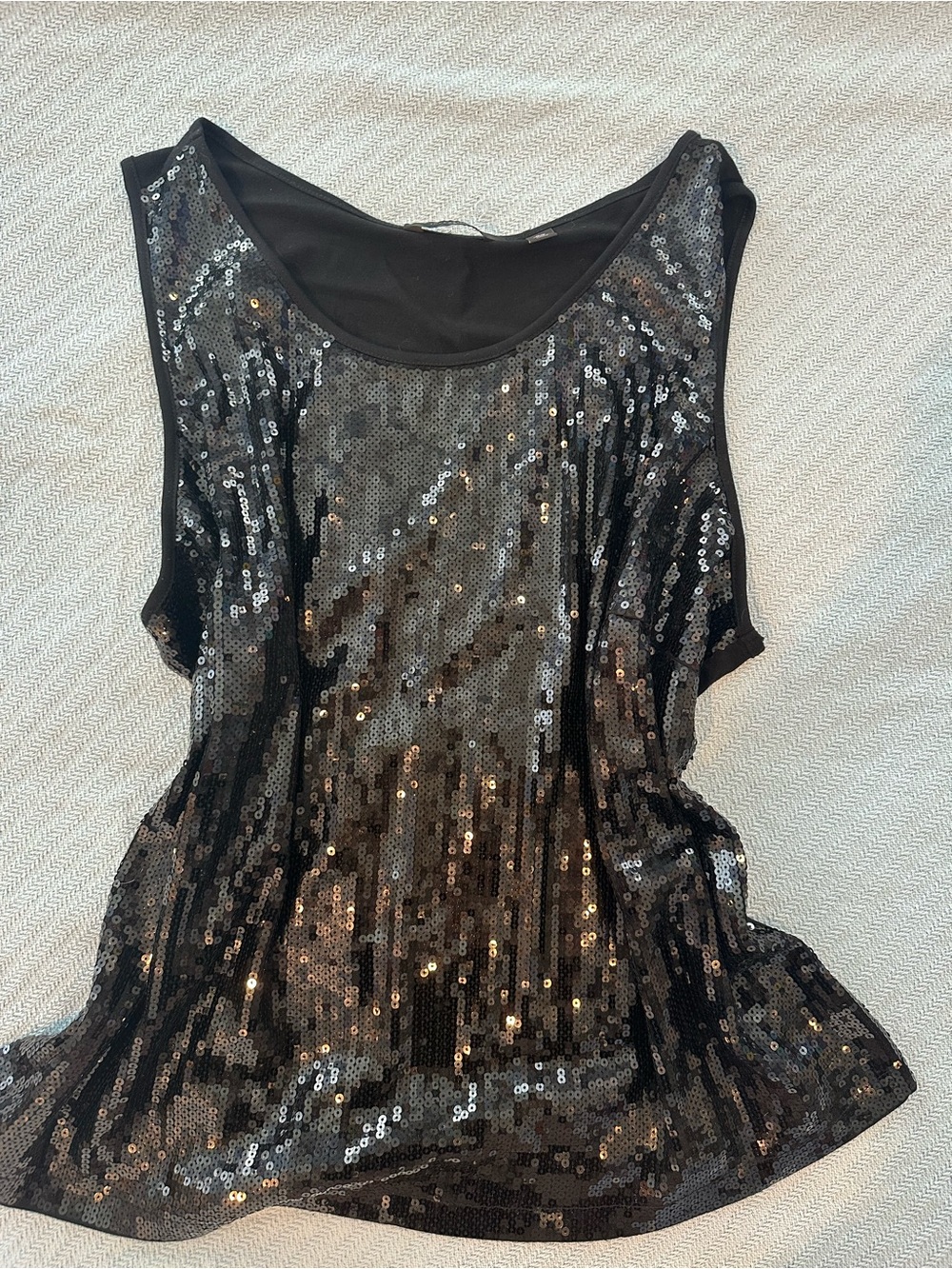 black sequin tank top